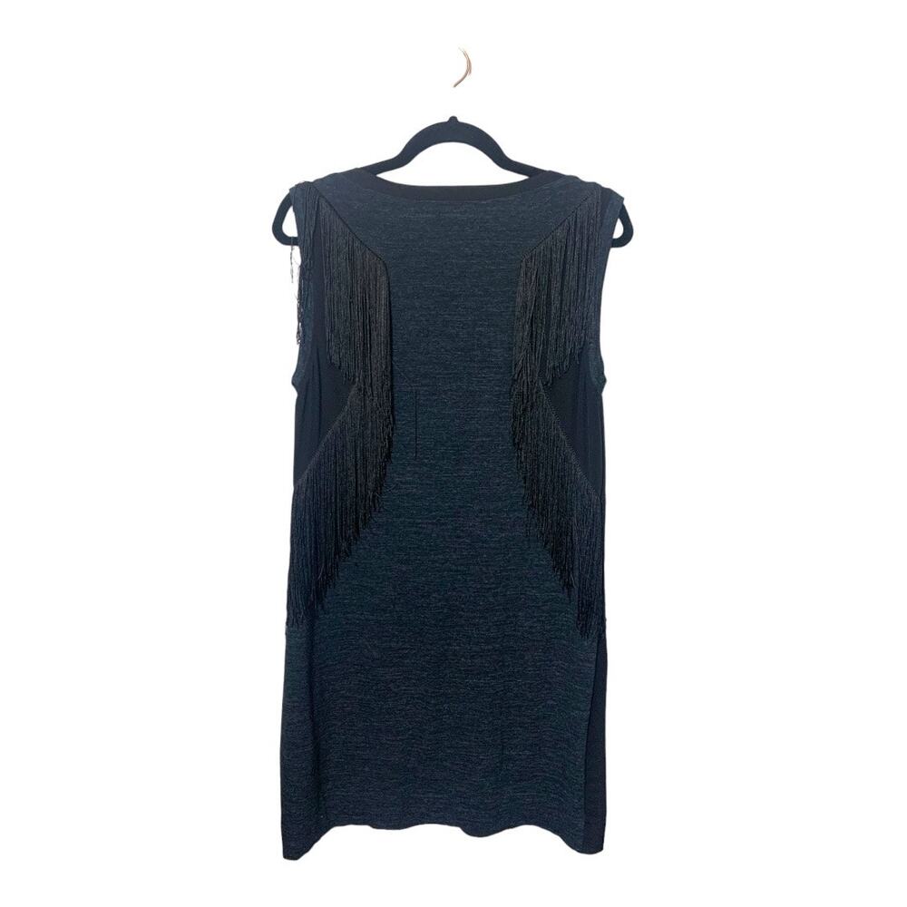 Rebecca Taylor fringe little black silk‎ mini dress sz M Mint Cond - Picture 4 of 16